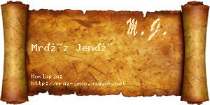 Mráz Jenő névjegykártya